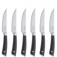 Noże do steków z płaskim ostrzem Auberge w drewnianym opakowaniu zestaw 6 sztuk - Casa Bugatti