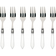 Widelczyki do deserów Oxford białe zestaw 6 szt. - Casa Bugatti OXB1M-N3217