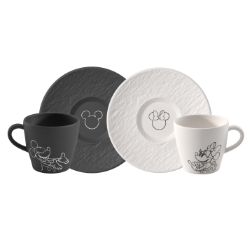 Filiżanka do kawy ze spodkiem biała i czarna Mickey Mouse - Manufacture Villeroy & Boch 1047198519