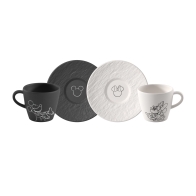 Filiżanka do espresso ze spodkiem biała i czarna Mickey Mouse - Manufacture Villeroy & Boch