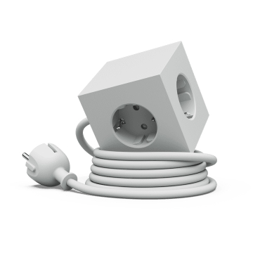 Listwa zasilająca Square 1 z podwójnym USB-C 30 W i magnetyczną podstawą, 1,8 m, szara - Avolt