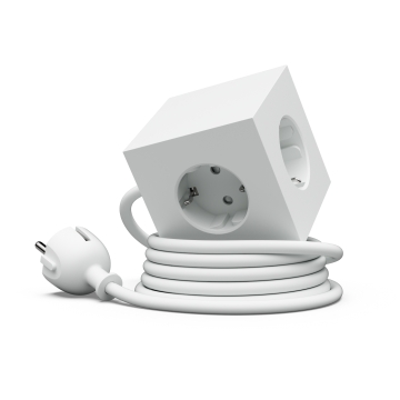 Listwa zasilająca Square 1 z podwójnym USB-C 30 W i magnetyczną podstawą, 1,8 m, biała - Avolt