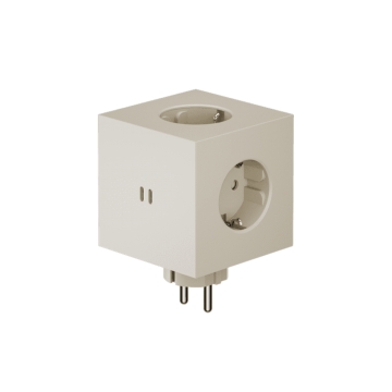 Rozszerzacz gniazd Square 2 z podwójnym USB-C o mocy 30 W, beżowy - Avolt