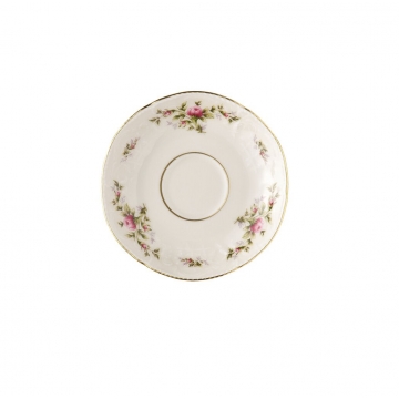 Spodek do espresso Sanssouci Elfenbein Moosrose neu Poliergold Ramona 11,4 cm Rosenthal