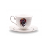 Filiżanka porcelanowa Irys Fioletowy paw 220 ml AS Ćmielów z ilustracją Józefa Wilkonia