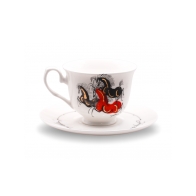 Filiżanka porcelanowa Irys Koński spacer 220 ml AS Ćmielów z ilustracją Józefa Wilkonia