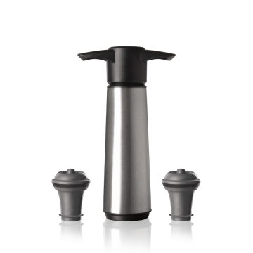 Pompka próżniowa do wina ze stali nierdzewnej z 2 korkami – Wine Saver Stainless Steel