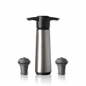 Pompka próżniowa do wina ze stali nierdzewnej z 2 korkami Wine Saver Stainless Steel - Vacu Vin