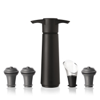 Wine Saver Czarny - zestaw do próżniowego zamykania wina 1 pompka + 3 korki + nalewak - Vacu Vin