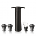 Wine Saver Czarny - zestaw do próżniowego zamykania wina 1 pompka + 3 korki + nalewak - Vacu Vin
