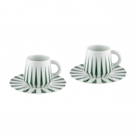 Filiżanki do kawy ze spodkiem Delight zestaw 2 szt. zielony - Alessi - Nika Zupanc