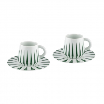 Filiżanki do kawy ze spodkiem Delight zestaw 2 szt. zielony - Alessi - Nika Zupanc