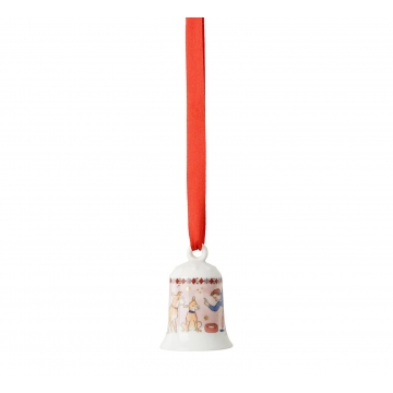 Mini dzwonek porcelanowy z motywem psa 4,9 cm Boże Narodzenie 2026 - Hutschenreuther