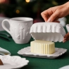 Maselniczka porcelanowa biała z reliefem 18,6 x 15,5 cm - Toy's Delight Royal Classic