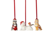 Zestaw 3 ozdób świątecznych wiszących koty - Nostalgic Ornaments