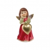 Figurka porcelanowa Aniołek w czerwono-zielonej sukience z gołąbkiem 6 cm 41574311 Goebel