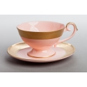 Filiżanka do hebaty Prometeusz - Królewska złota - różowa porcelana