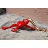 Figurka Żaba z długą łotą nogą - czerwona, firki z porcelany, AS Ćmielów sklep