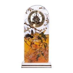Zegar kryształowy 32cm Papużki Louis Comfort Tiffany