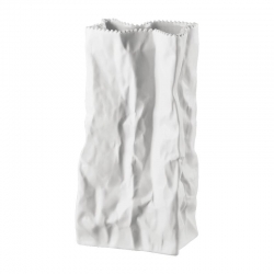 Wazon 22cm Biały Paper Bag Matowy