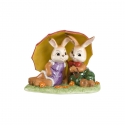 Figurka Zające pod parasolem 10cm 