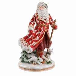 Figurka Mikołaj w czerwonym płaszczu 47cm