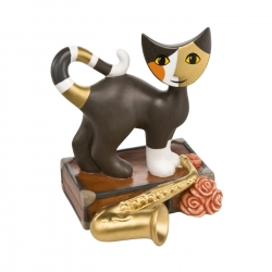 Figurka 9 cm Kot stojący na walizce - Rosina Wachtmeister