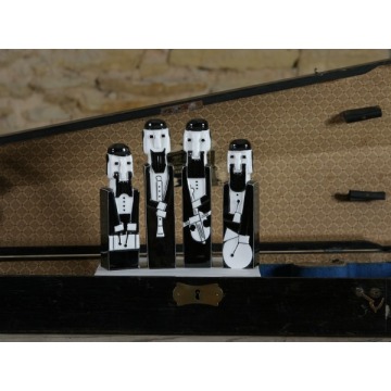 Figurka Orkiestra żydowska, 4 figurki w drewnianym pudełku