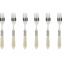 Zestaw 6 szt. widelczyków do deserów kość słoniowa - Aladdin