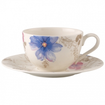 Filiżanka śniadaniowa ze spodkiem 0,39 l Mariefleur Gris Basic Villeroy & Boch 10-4104-1230